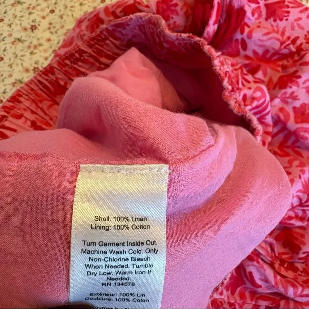 Vineyard Vines Red and Pink Floral Linen Shorts